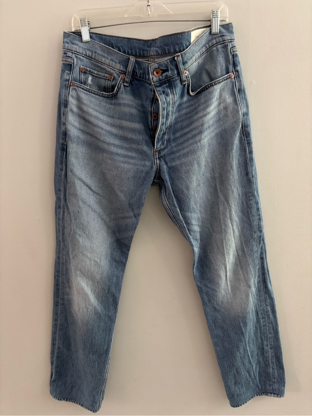 rag & bone Men's Fit 2 Slim Button Fly Jeans Medium Wash 33x32 Luxury Classic